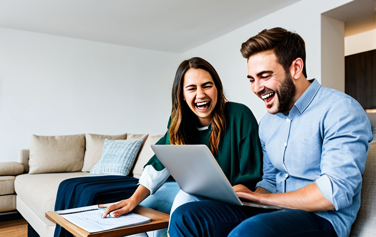 **

"A group of three fully clothed young professionals in a modern, well-lit apartment living room, laughing and collaborating on a financial spreadsheet on a laptop, modest clothing, safe for work, appropriate content, perfect anatomy, natural proportions, family-friendly, professional lifestyle photography."

**
