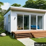 Home 20 이동식 주택의 장단점 분석 - A modern mobile home situated on a spacious rural plot in Brazil, surrounded by lush greenery and na...