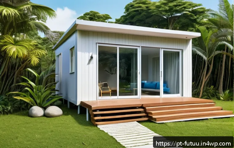 이동식 주택의 장단점 분석 - A modern mobile home situated on a spacious rural plot in Brazil, surrounded by lush greenery and na...