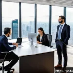 Home 18 주거 혁신을 위한 가상 협업 플랫폼 - A modern Brazilian real estate virtual negotiation scene showing diverse professionals—including rea...